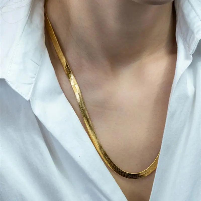Colar Malha Média Banhada a Ouro 18k - Lume Grace